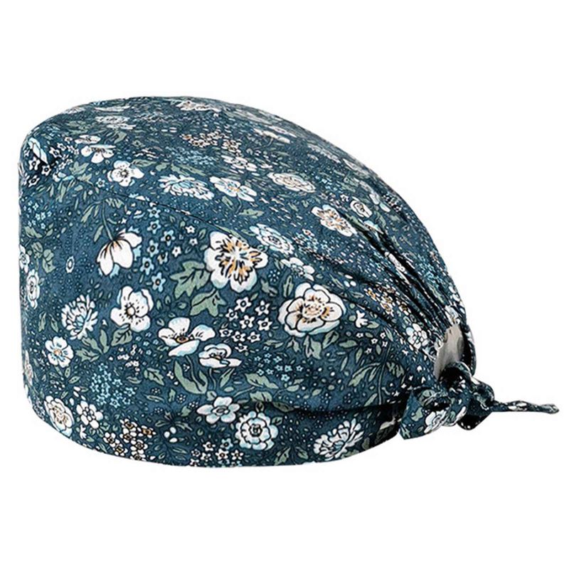 Unisexs Surgical Cap Doctor Nurse Cotton Bouffant Floral Caps Adjustable Hat Unisexs Surgical Cap Doctor Nurse Cotton Bouffant Floral Caps Adjustable Hat